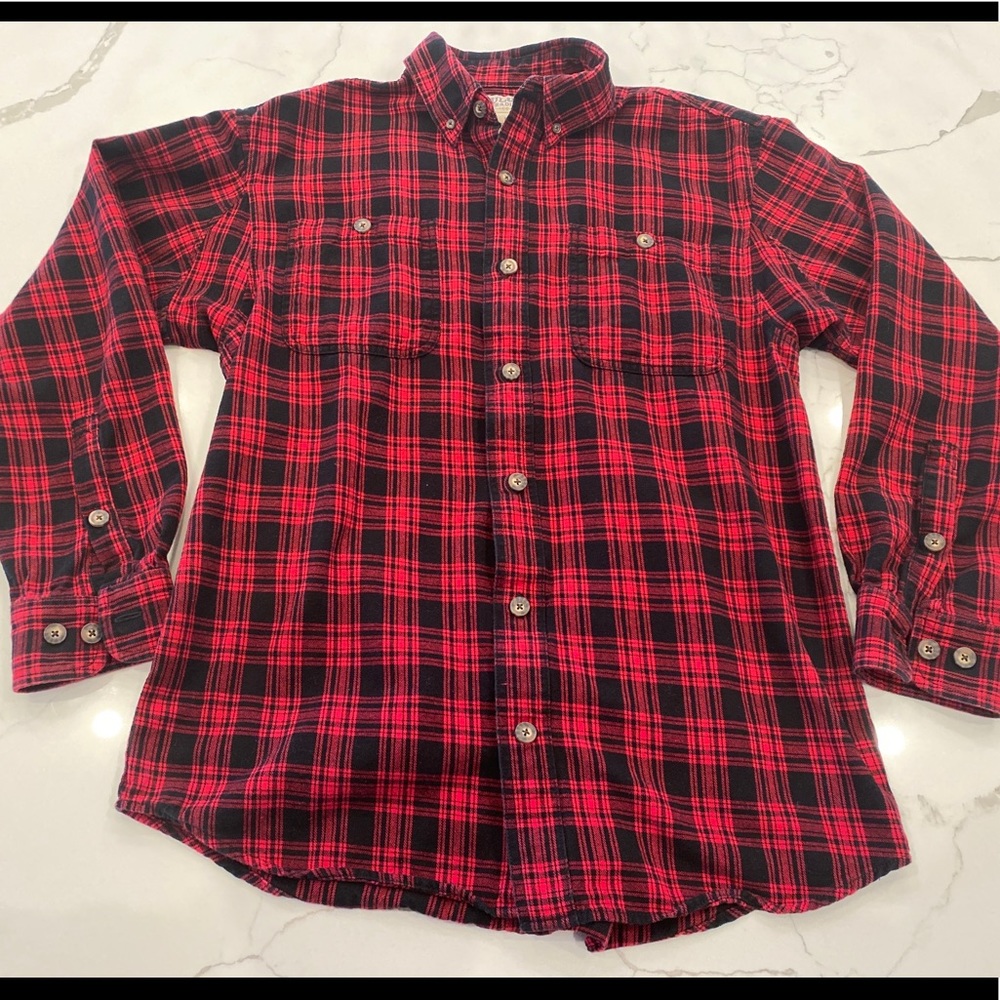 Duluth Trading Co. long sleeved flannel button down
